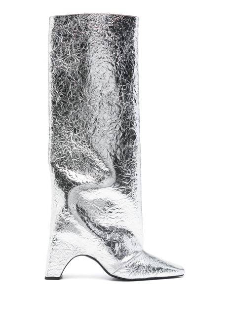 Silver 85mm Foil Bridge boots Coperni - women COPERNI | COPSH03F6021SLVR