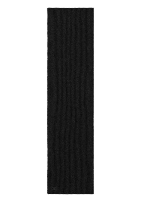 Black ribbed wool scarf Courrèges - unisex COURRÈGES | Scarves | 324MEC023FI00629999