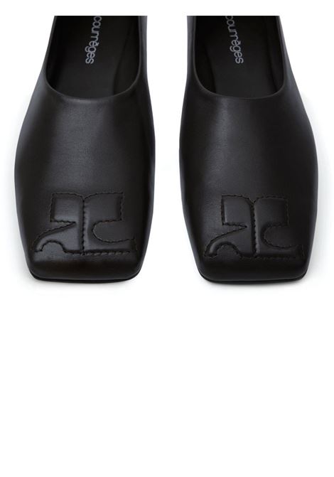 Black minimal ballerina shoes Courrèges - women COURRÈGES | 324SCS105CR00529999