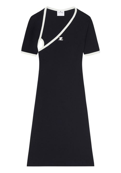 Black asymmetric-neck mini dress Courrèges - women