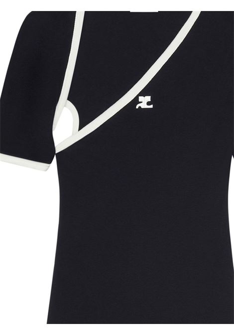 Abito corto asimmetrico in nero Courrèges - donna COURRÈGES | 424JRO503JS00709901