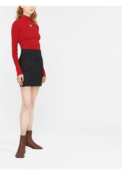 Top a collo alto in rosso di Courrèges - donna COURRÈGES | PERMPU022FI00014034