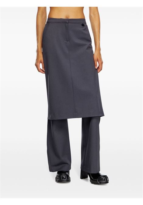 Grey layered straight-leg skirt trousers Diesel - women DIESEL | A140050HJAB98X