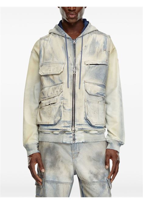 White and blue cargo-pocket Gilet Diesel - men DIESEL | A147270CBDJ01