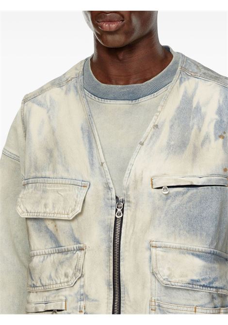 White and blue cargo-pocket Gilet Diesel - men DIESEL | A147270CBDJ01