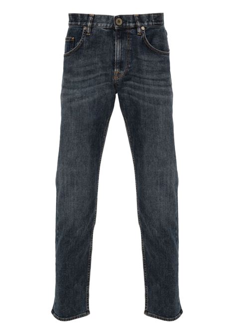 Blue stonewashed slim cut jeans Eleventy - men