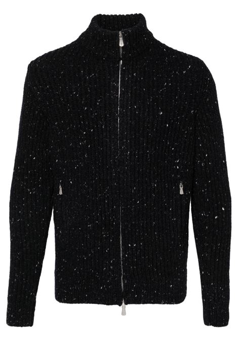 Navy blue roll-neck zip-up jumper Eleventy - men