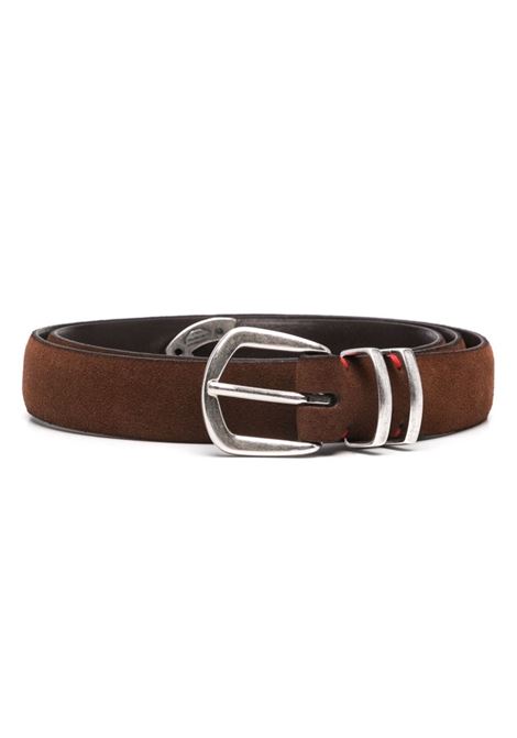 Brown pin-buckle fastening belt Eleventy - men