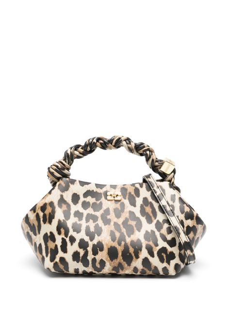 Borsa tote Bou con stampa leopardata multicolore Ganni - donna