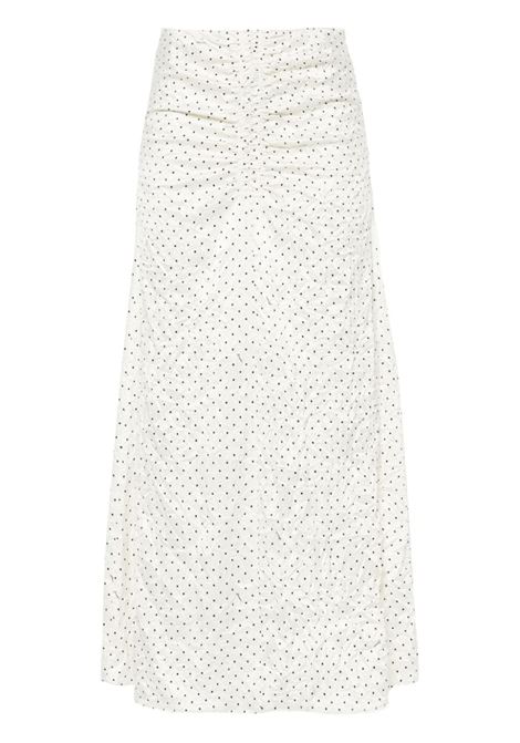 Gonna midi svasata in bianco Ganni - donna