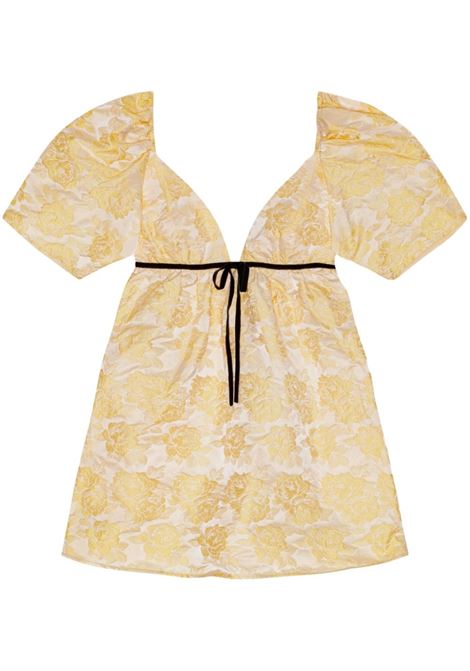 Yellow floral-pattern dress Ganni - women