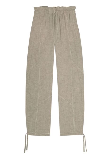 Pantaloni con coulisse in grigio Ganni - donna