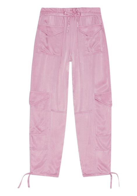 Pink drawstring cargo trousers Ganni - women