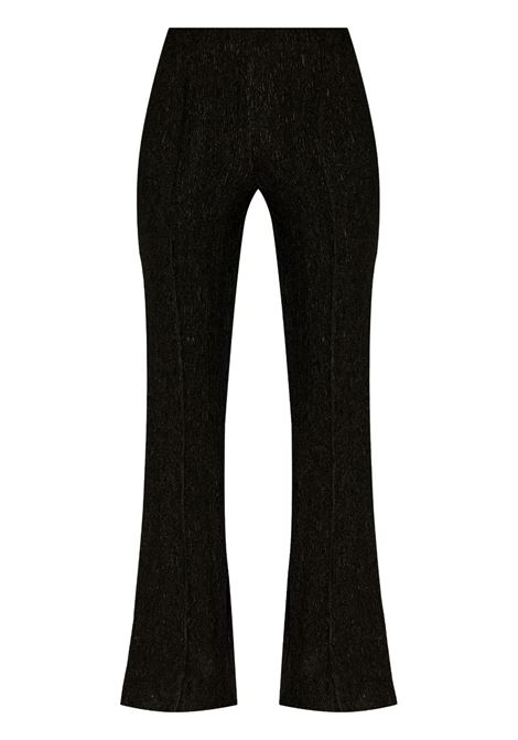 Black high-rise flared-leg trousers Ganni - women