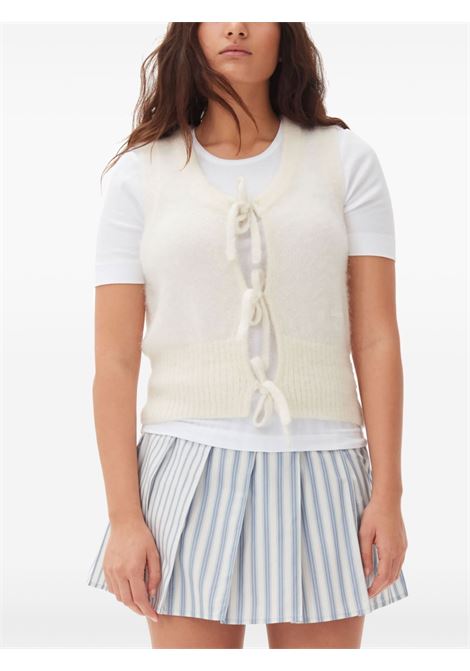 White tank top with bows Ganni - women GANNI | K2334135