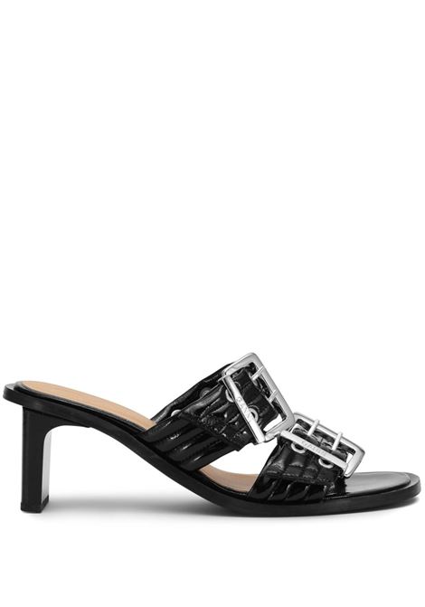 Black belted buckled mules Ganni - women