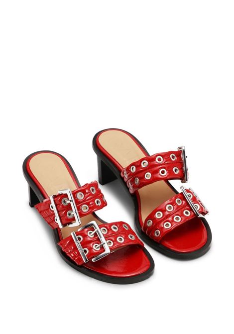 Red belted buckled mules Ganni - women GANNI | S2692474