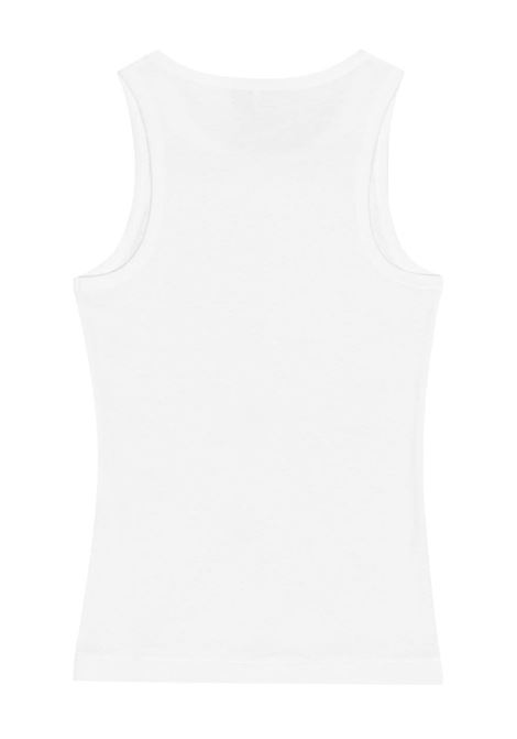 White ribbed tank top GANNI - women GANNI | T3897151