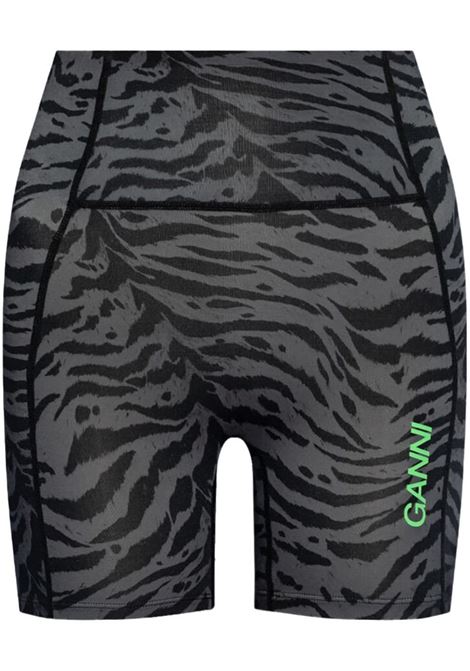 Ciclista con stampa animalier in grigrio Ganni - donna