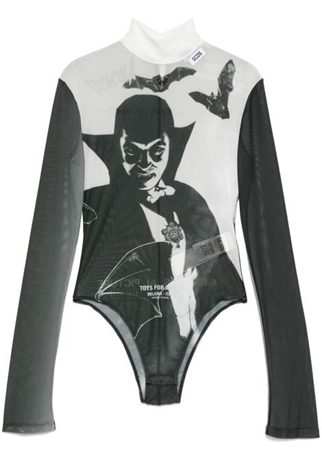 Black and white graphic-print bodysuit Gcds - women