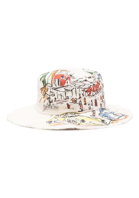 Cappello bucket Le Bob Artichaut in bianco di Jacquemus - unisex