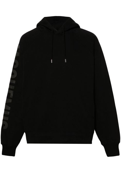 Felpa Le Hoodie Typo in nero di Jacquemus - unisex