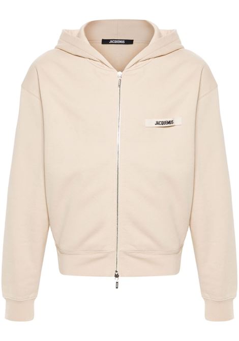 Felpa Le Hoodie Gros Grain con cappuccio in beige di Jacquemus -unisex JACQUEMUS | 246JS2572036150