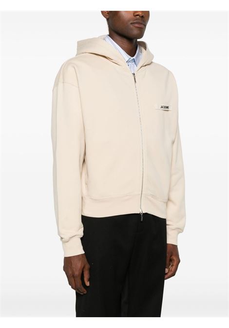 Felpa Le Hoodie Gros Grain con cappuccio in beige di Jacquemus -unisex JACQUEMUS | 246JS2572036150