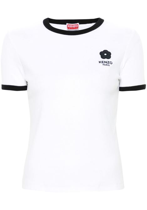 White and black boke 2.0 contrast trim T-shirt Kenzo - women