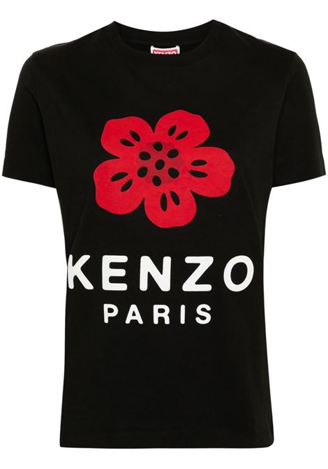 T-shirt Boke Flower con stampa in nero di Kenzo - donna KENZO | FE62TS1404SO99J