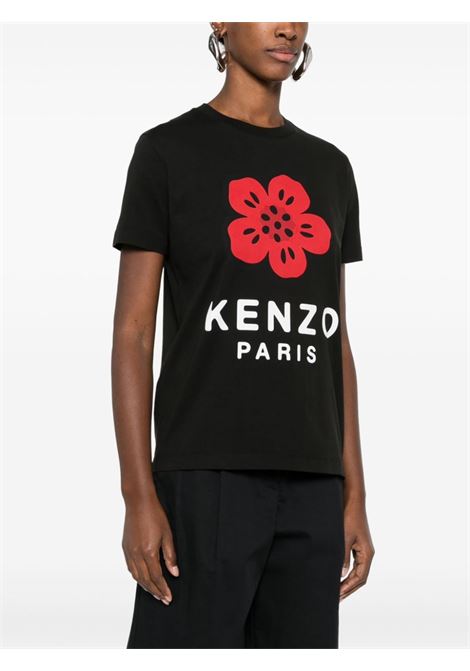 T-shirt Boke Flower con stampa in nero di Kenzo - donna KENZO | FE62TS1404SO99J