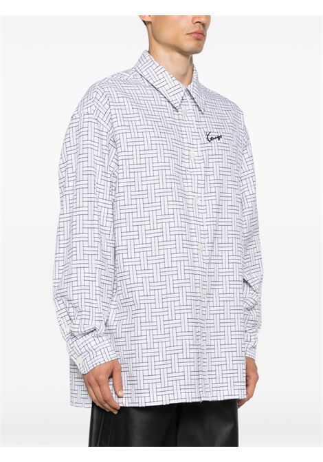 White logo-embroidered weave shirt Kenzo - men KENZO | FE65CH5109JD01