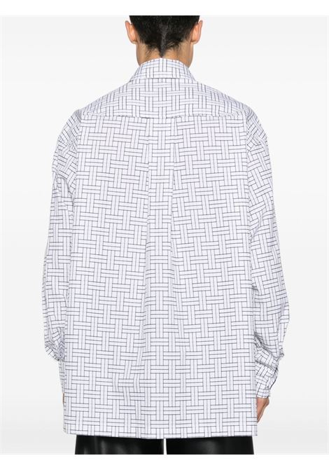 Camicia con ricamo in bianco e nero di Kenzo - uomo KENZO | FE65CH5109JD01