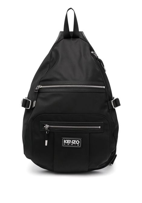 Black logo-patch backpack Kenzo - unisex KENZO | FE65SA120B1099