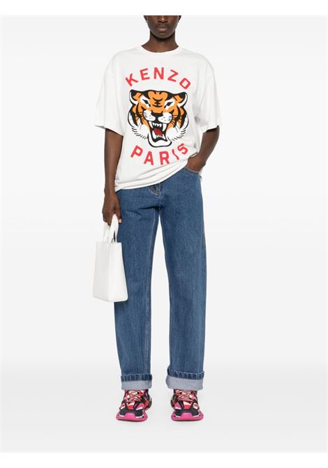 White Lucky Tiger T-shirt Kenzo - men KENZO | FE68TS0094SG02