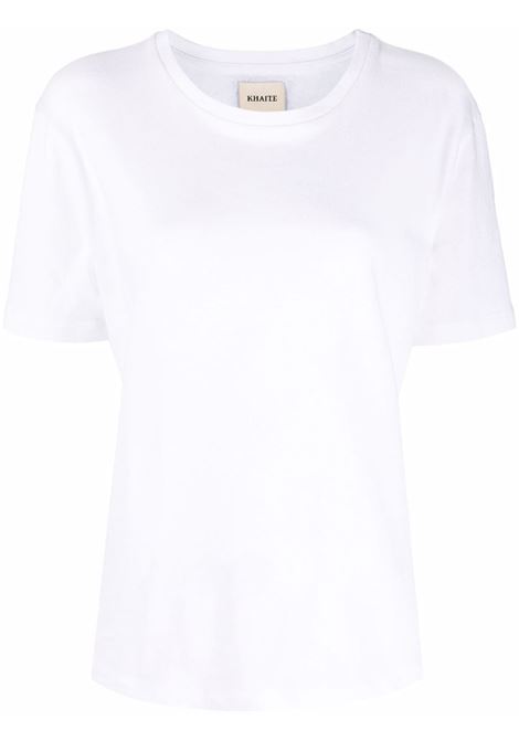 T-shirt con applicazione in bianco - khaite - donna