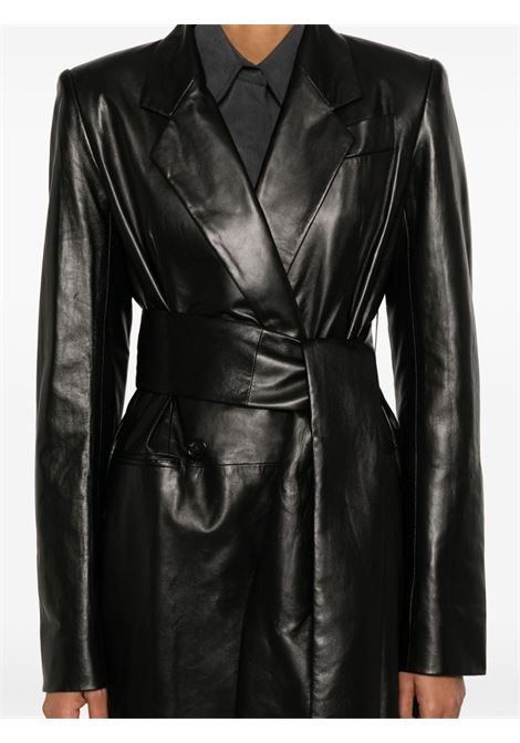 Cappotto Lolo in pelle in nero Khaite - donna KHAITE | 7113887200