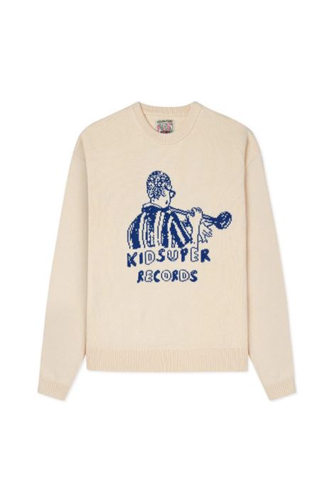 Maglione con intarsio kidsuper records color crema Kidsuper - uomo