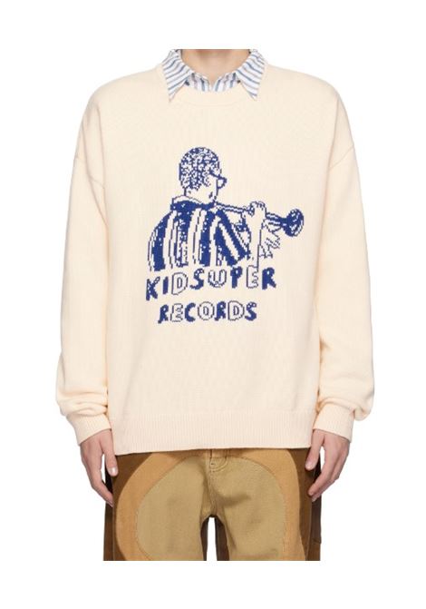 Maglione con intarsio kidsuper records color crema Kidsuper - uomo KIDSUPER | SW10CRM