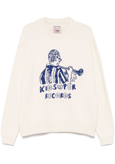 Maglione con intarsio kidsuper records color crema Kidsuper - uomo KIDSUPER | SW10CRM