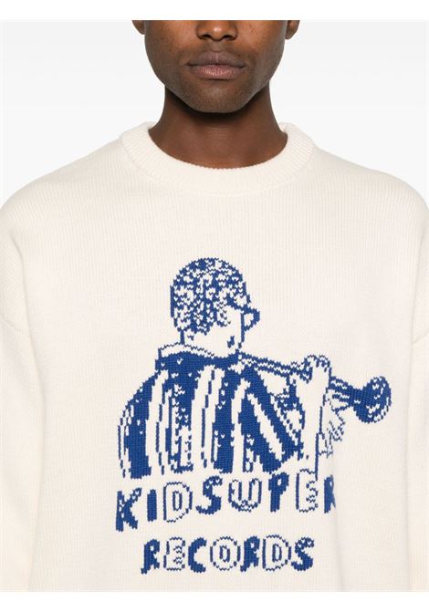 Maglione con intarsio kidsuper records color crema Kidsuper - uomo KIDSUPER | SW10CRM