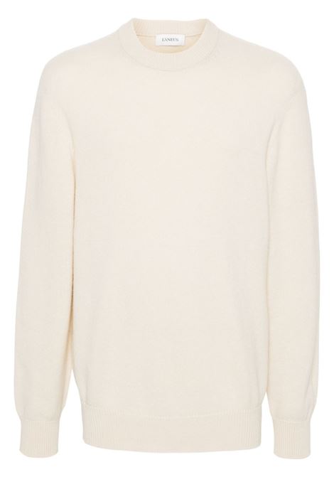 Cream fine-knit jumper Laneus - men