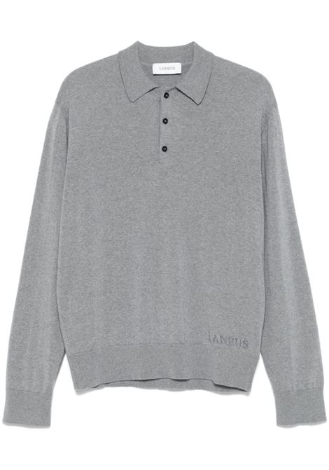 Grey knitted polo shirt Laneus - men