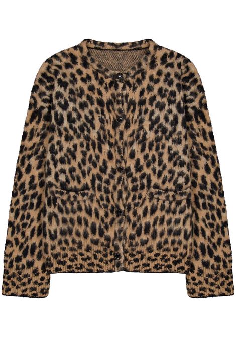 Cardigan con stampa animalier in marrone Laneus - donna LANEUS | Maglie | F4LAWOCA207200