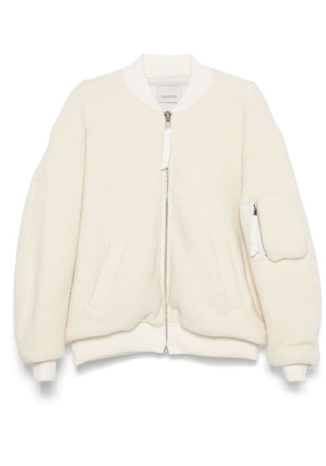 Bomber in shearling in bianco Laneus - uomo