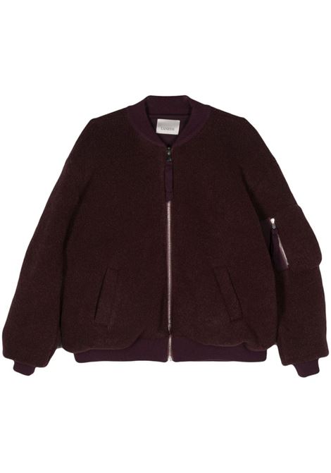 Bomber in shearling in bordeaux Laneus - uomo