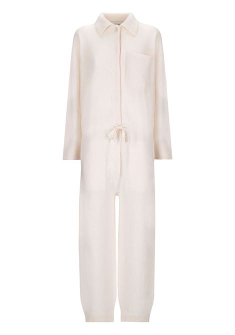 Light beige ribbed knit jumpsuit Laneus - women