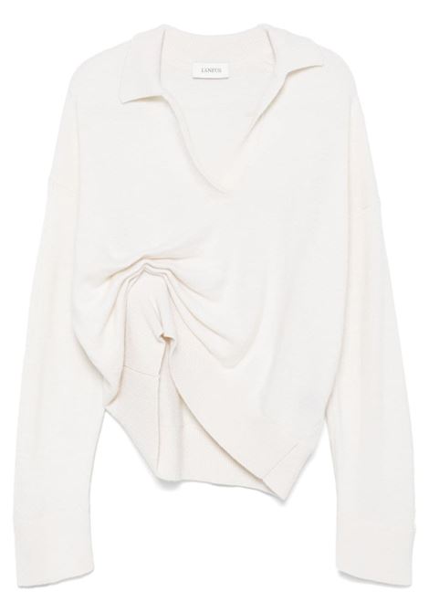 Maglione asimmetrico in bianco Laneus - donna