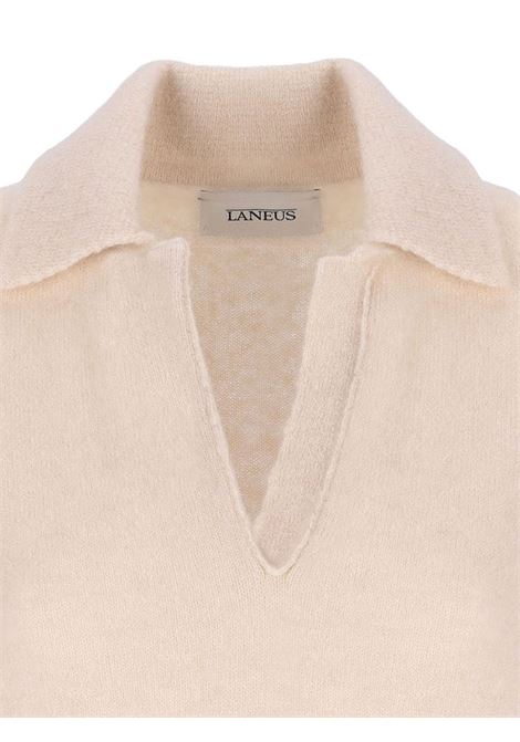 Light pink short-sleeve cashmere polo top Laneus - women LANEUS | F4LAWOKP125010