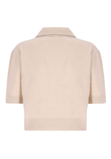 Polo corta a maniche corte in cashmere in rosa chiaro Laneus - donna LANEUS | F4LAWOKP125010